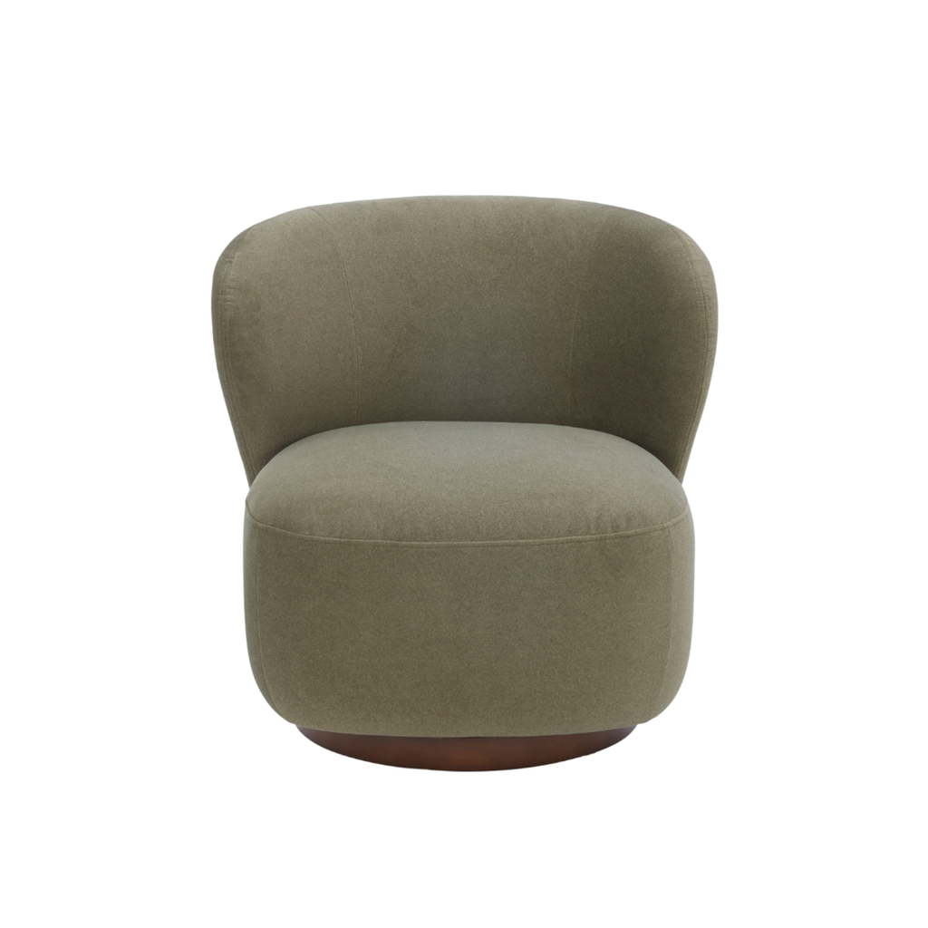 Traditional Velvet Lounge Chair with Upholstered, Swivel | Matte Finish