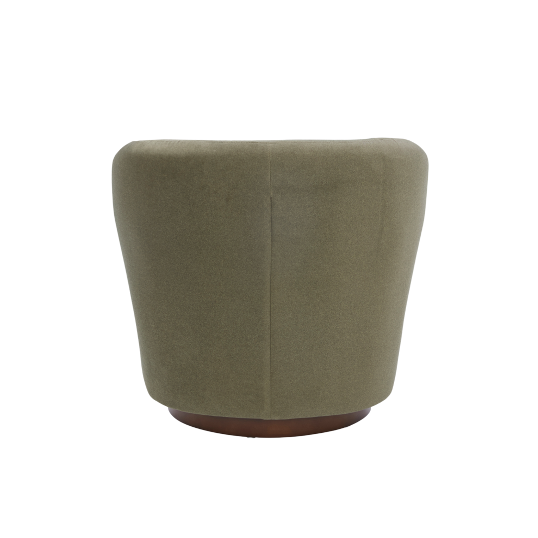 Traditional Velvet Lounge Chair with Upholstered, Swivel | Matte Finish