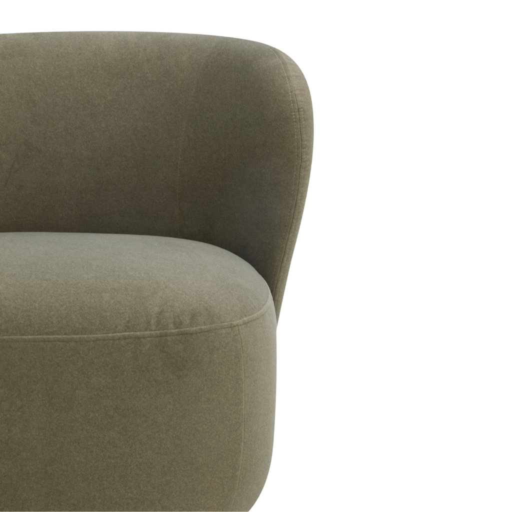 Traditional Velvet Lounge Chair with Upholstered, Swivel | Matte Finish