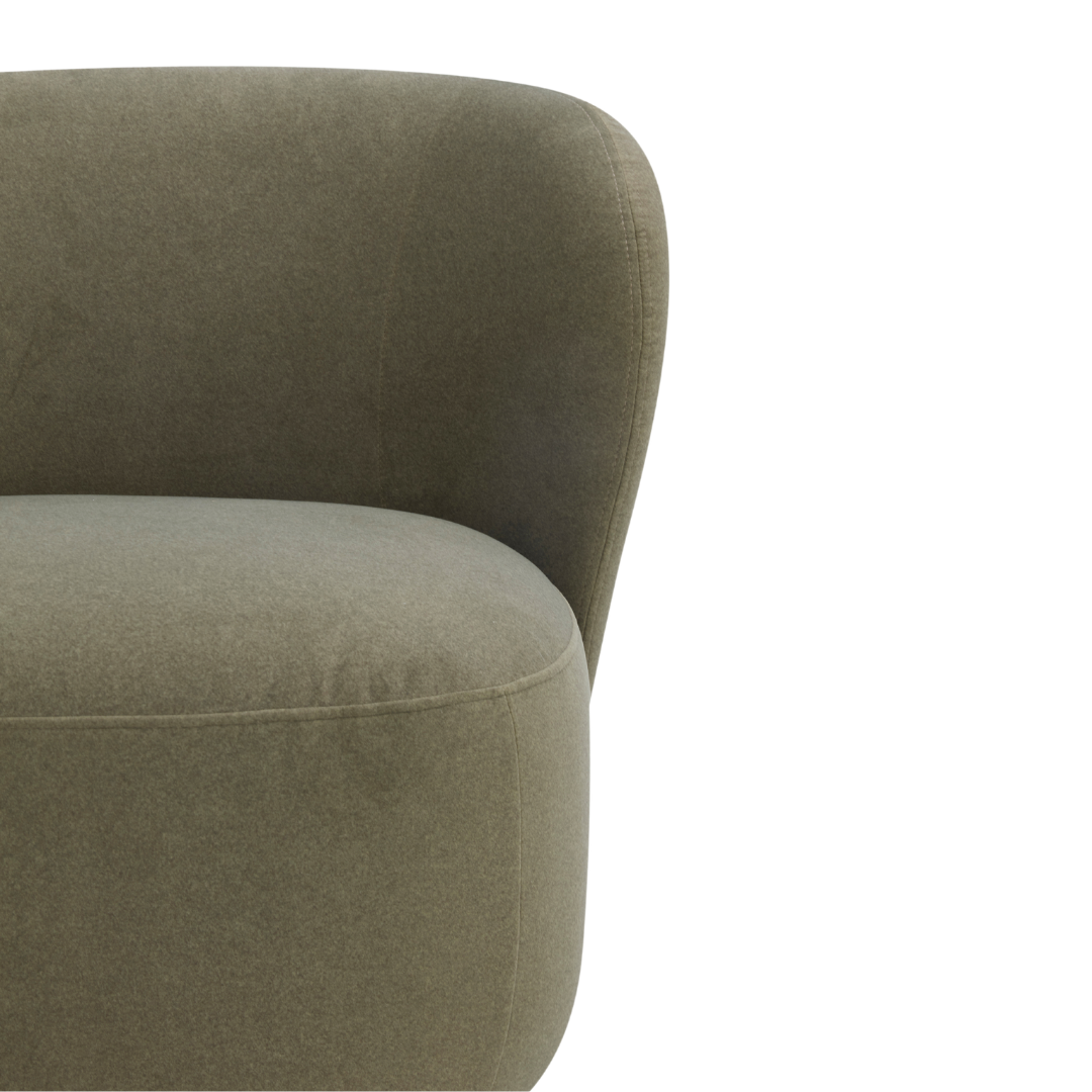 Traditional Velvet Lounge Chair with Upholstered, Swivel | Matte Finish
