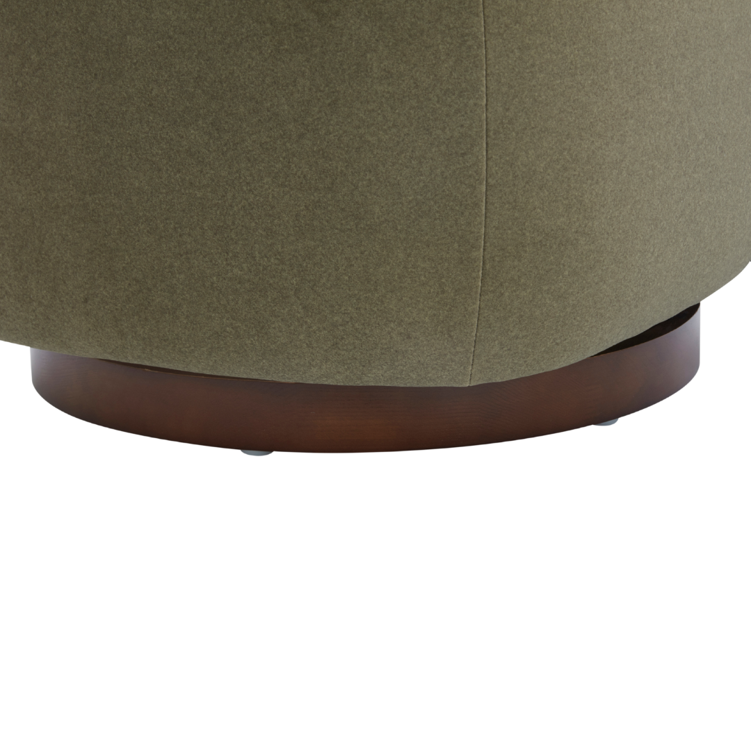 Traditional Velvet Lounge Chair with Upholstered, Swivel | Matte Finish