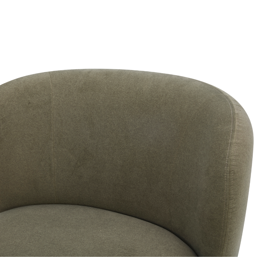 Traditional Velvet Lounge Chair with Upholstered, Swivel | Matte Finish
