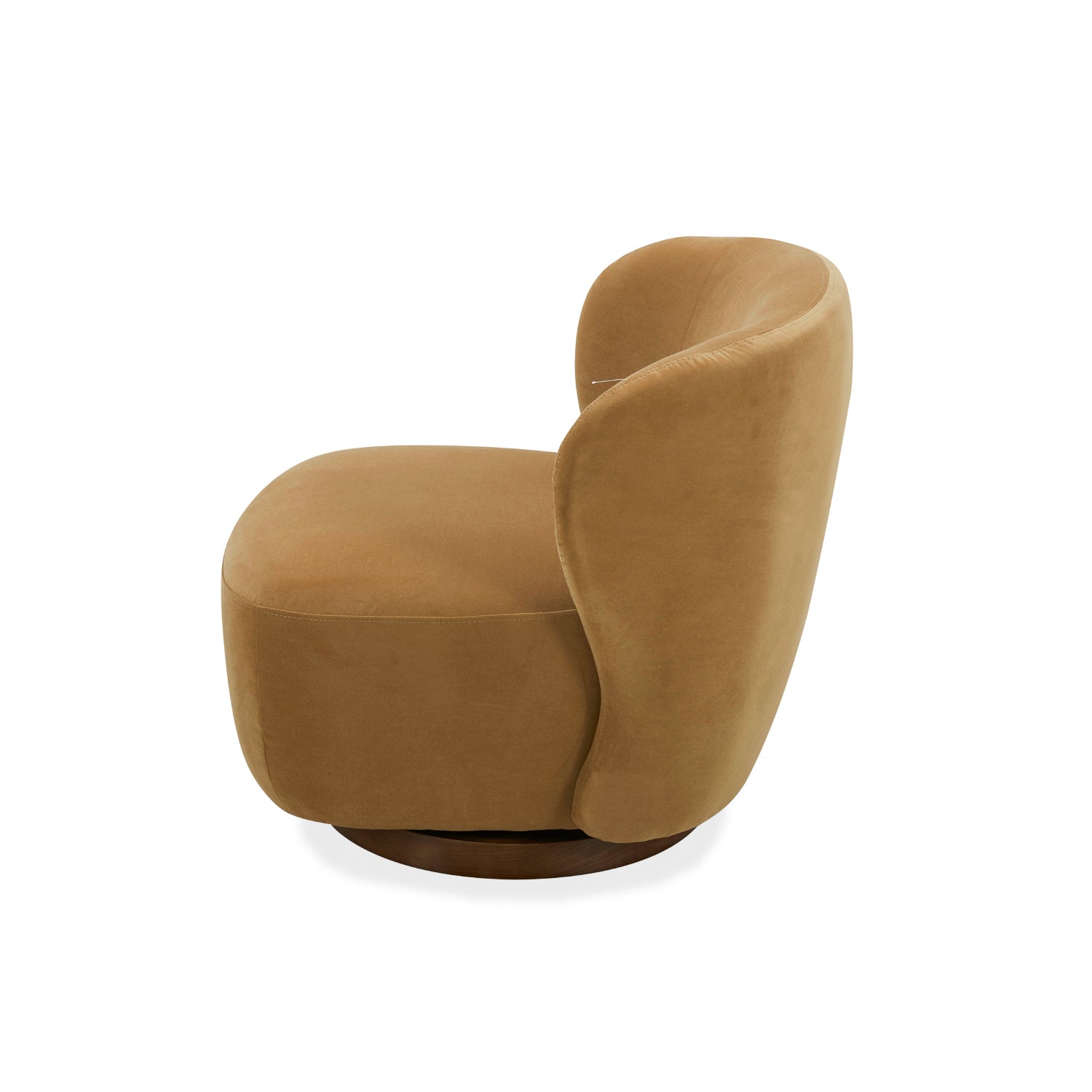 Modern Velvet Lounge Chair with Swivel, Round