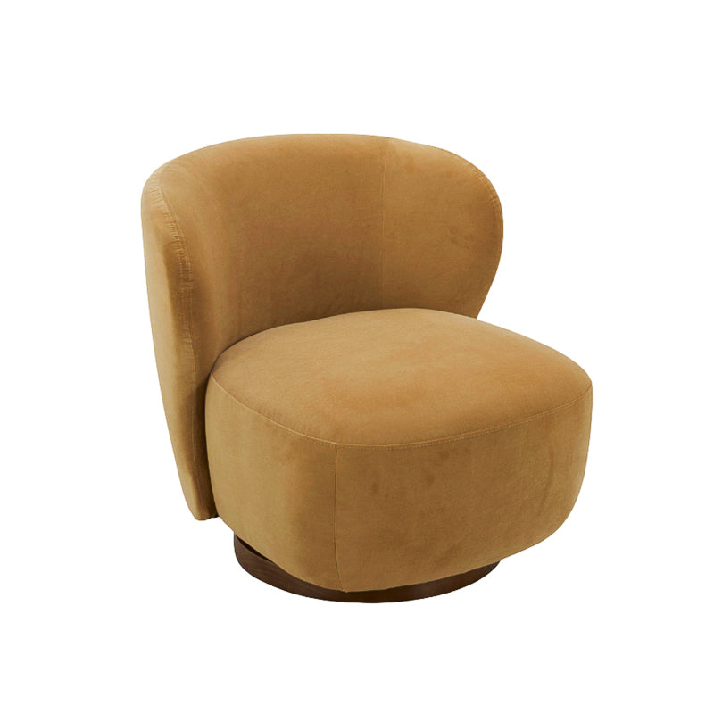Modern Velvet Lounge Chair with Swivel, Round