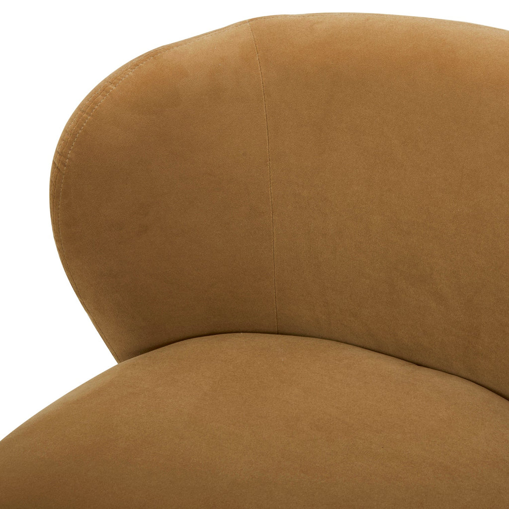 Modern Velvet Lounge Chair with Swivel, Round