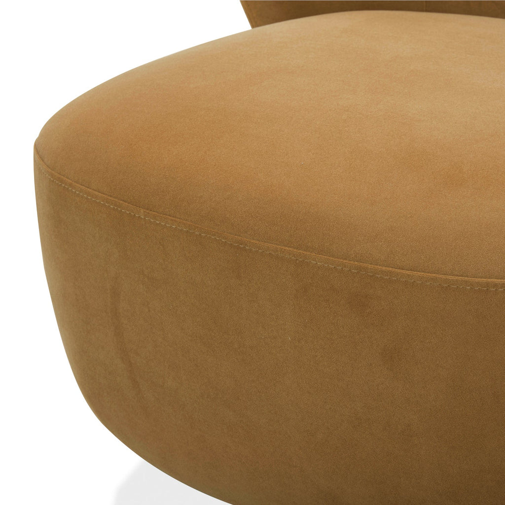 Modern Velvet Lounge Chair with Swivel, Round