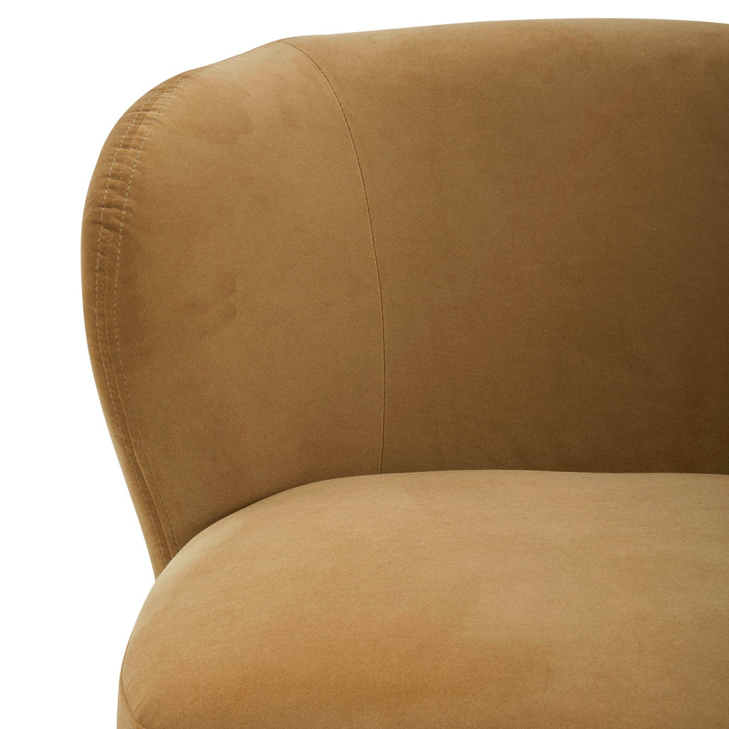 Modern Velvet Lounge Chair with Swivel, Round