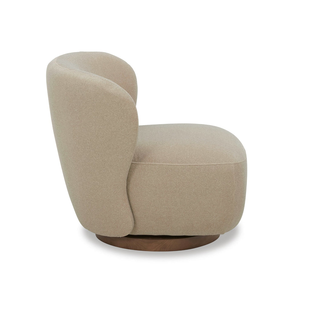 Traditional Velvet Lounge Chair with Upholstered, Swivel - Living Room | Matte Finish