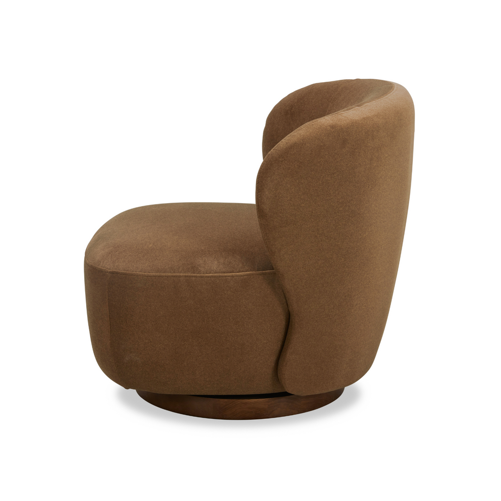 Traditional Velvet Lounge Chair with Upholstered, Swivel - Living Room | Matte Finish