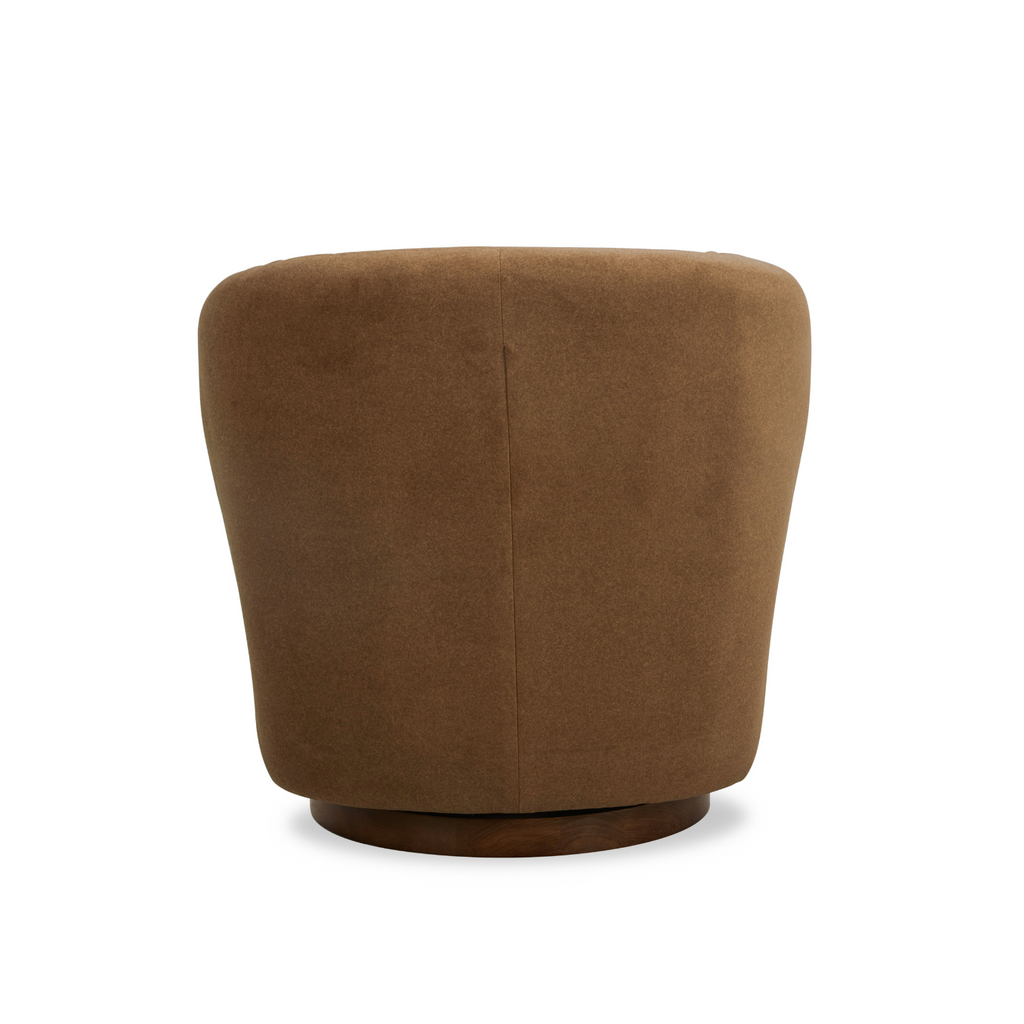 Traditional Velvet Lounge Chair with Upholstered, Swivel - Living Room | Matte Finish