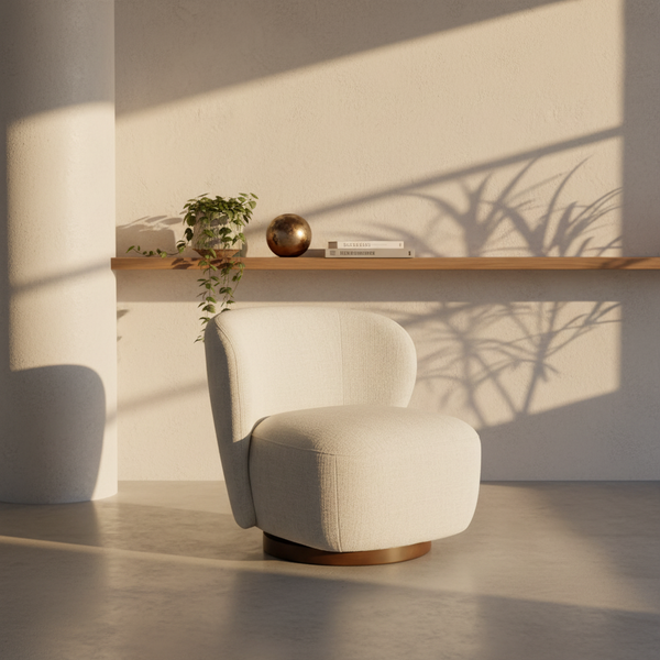 Fauteuil de salon moderne rembourré et pivotant - Salon