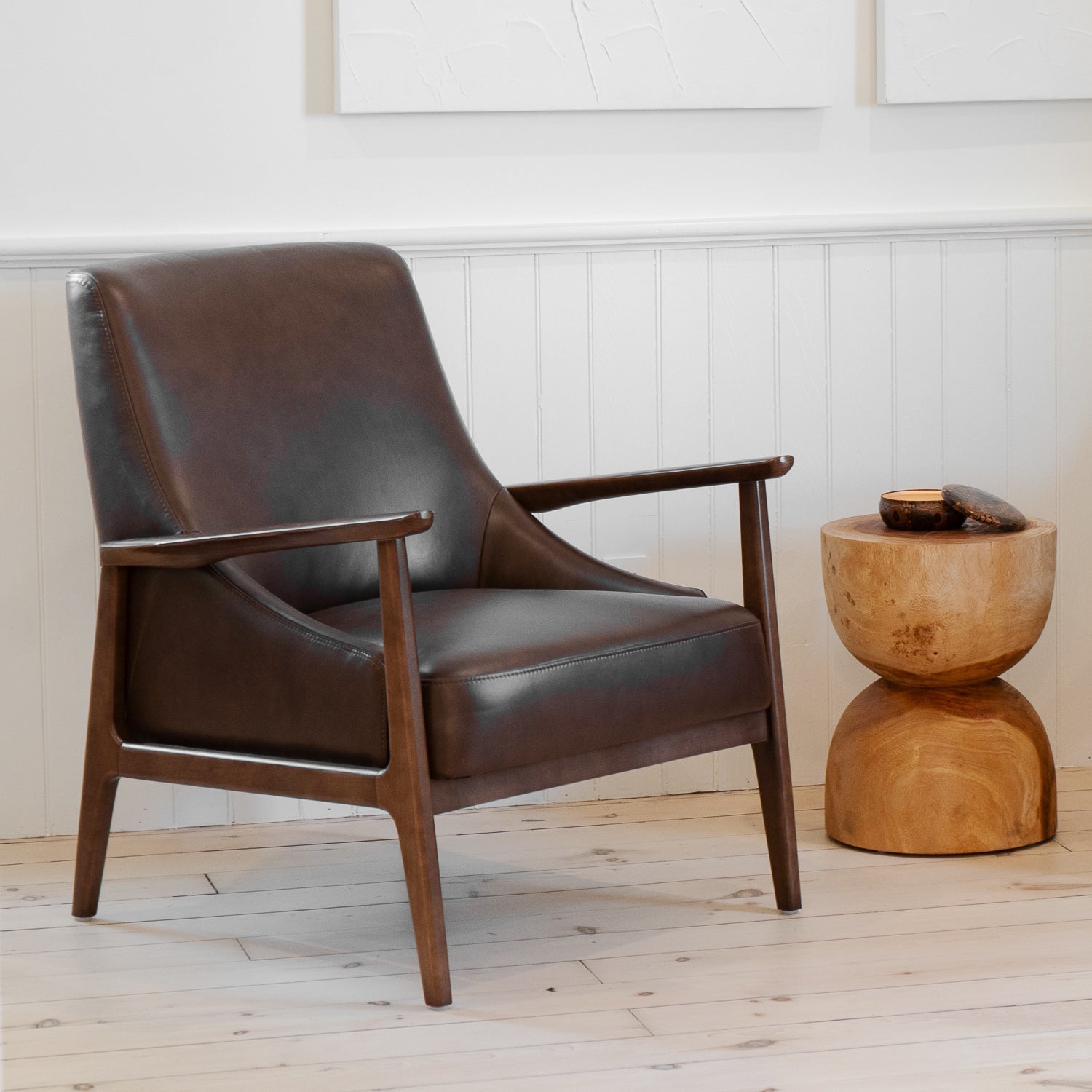 Mid-Century Leather Lounge Chair