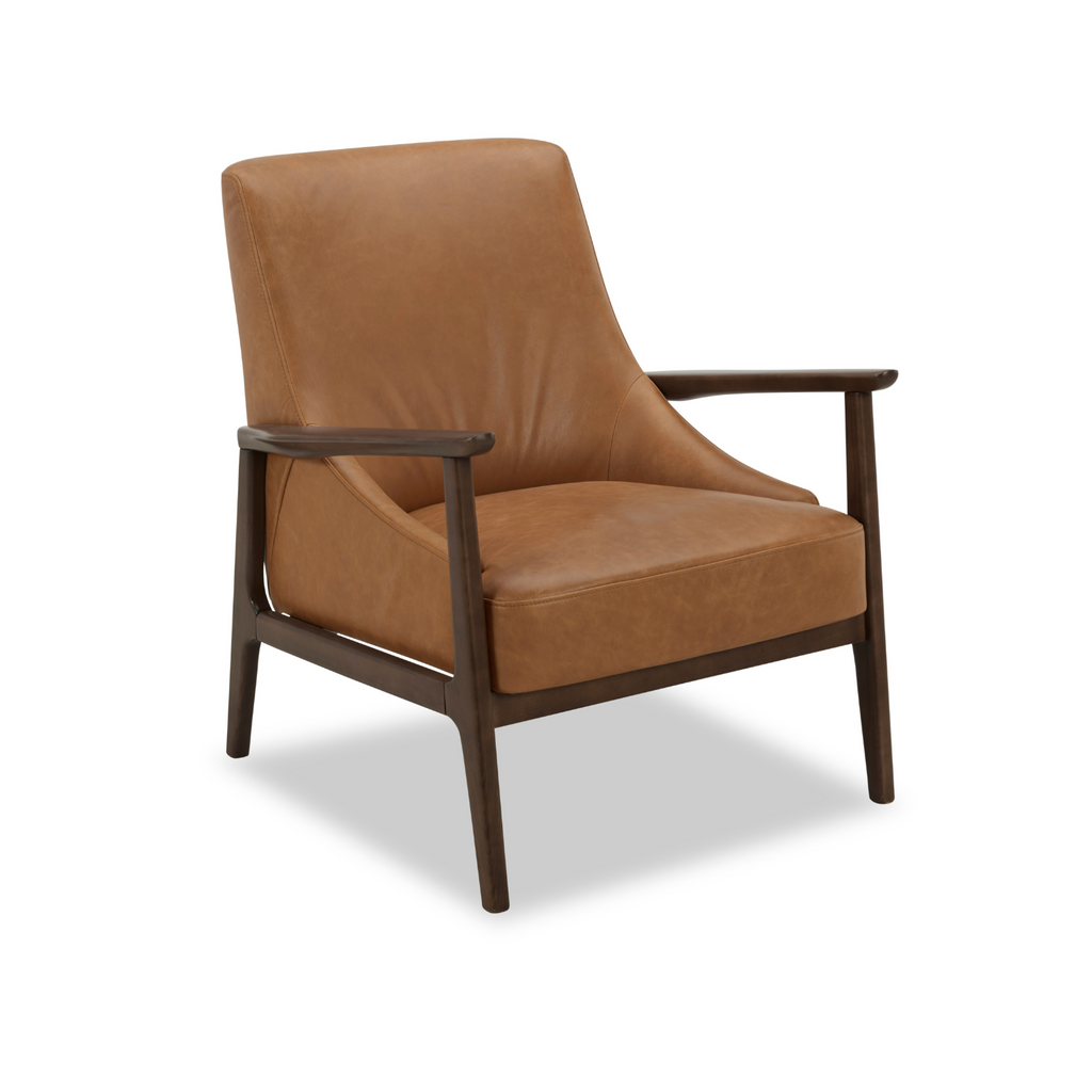 Mid-Century Leather Lounge Chair | Distressed Finish