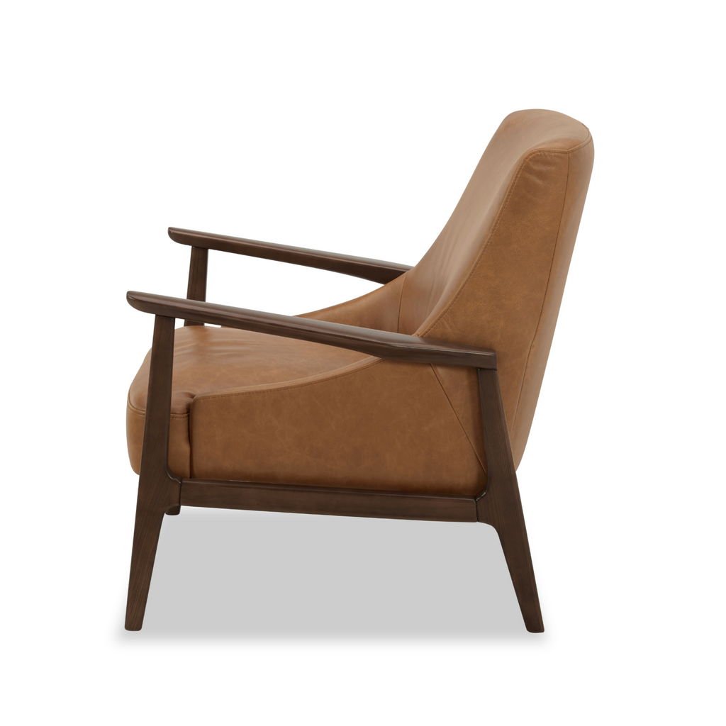 Mid-Century Leather Lounge Chair | Distressed Finish