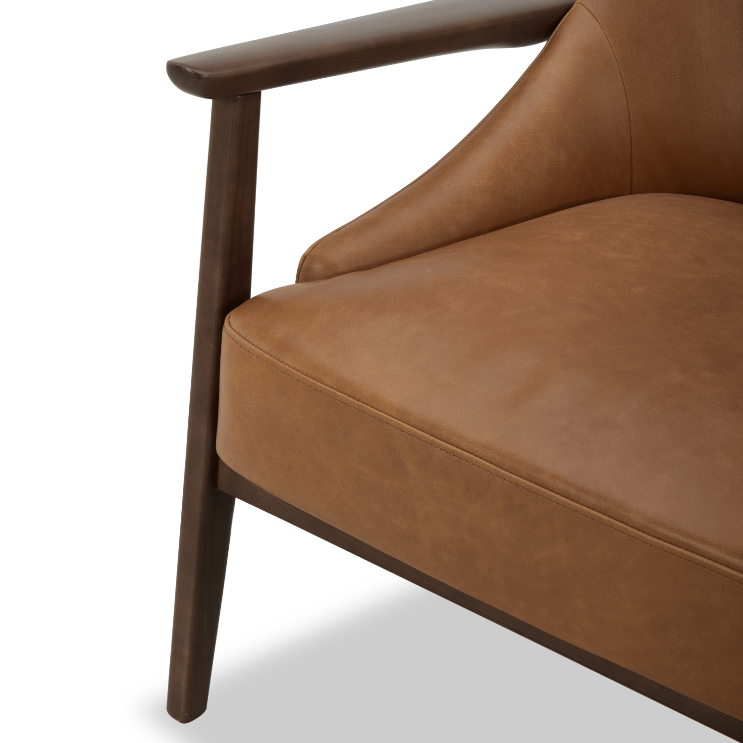 Mid-Century Leather Lounge Chair | Distressed Finish