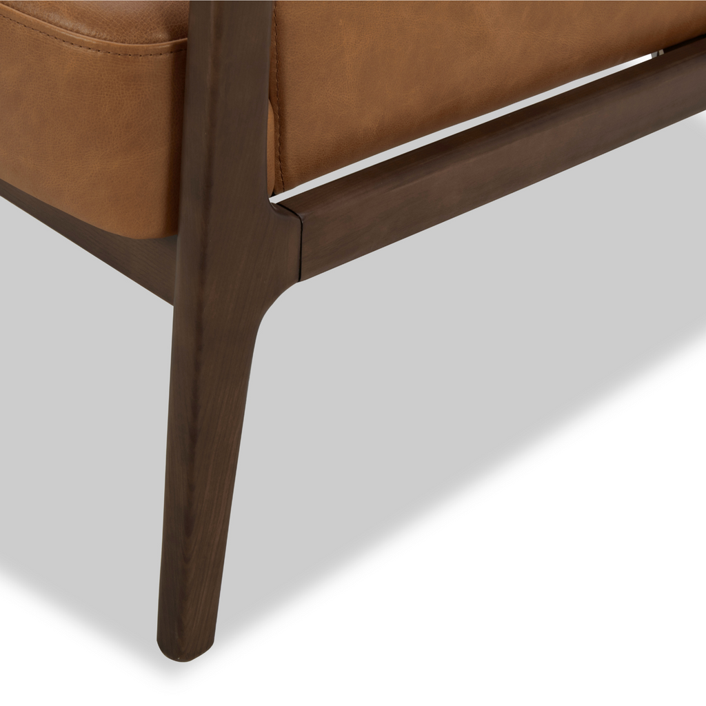 Mid-Century Leather Lounge Chair | Distressed Finish