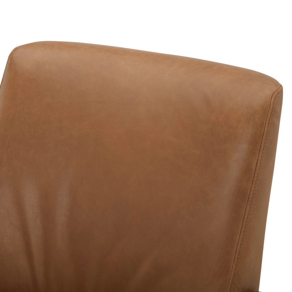 Mid-Century Leather Lounge Chair | Distressed Finish