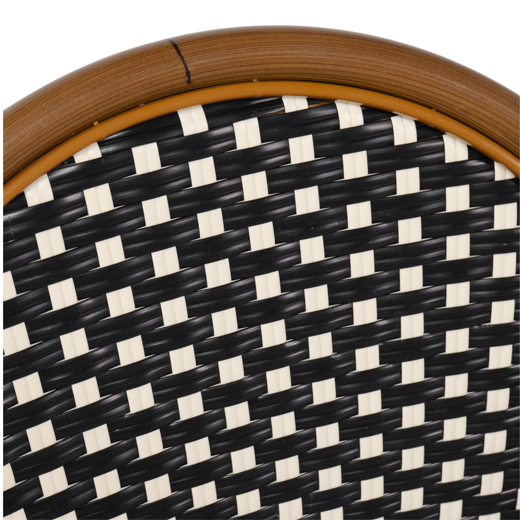 Modern Aluminum Outdoor Dining Chair with Woven, Stackable - Kitchen
