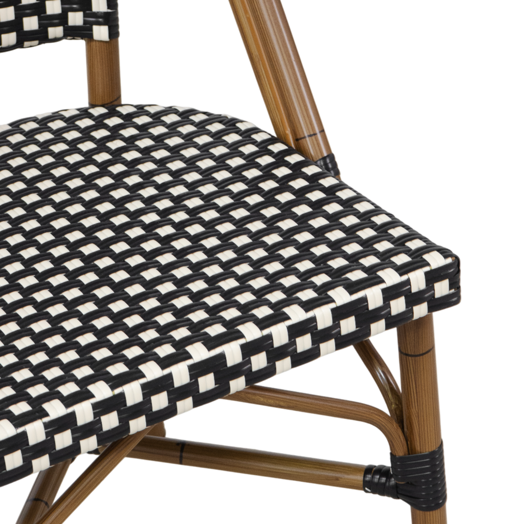 Modern Aluminum Outdoor Dining Chair with Woven, Stackable - Kitchen
