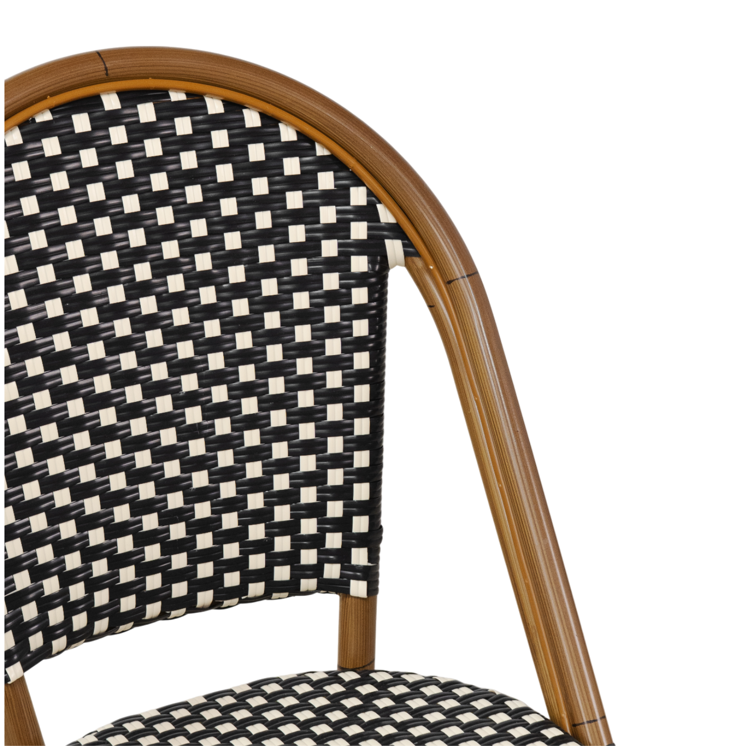 Modern Aluminum Outdoor Dining Chair with Woven, Stackable - Kitchen