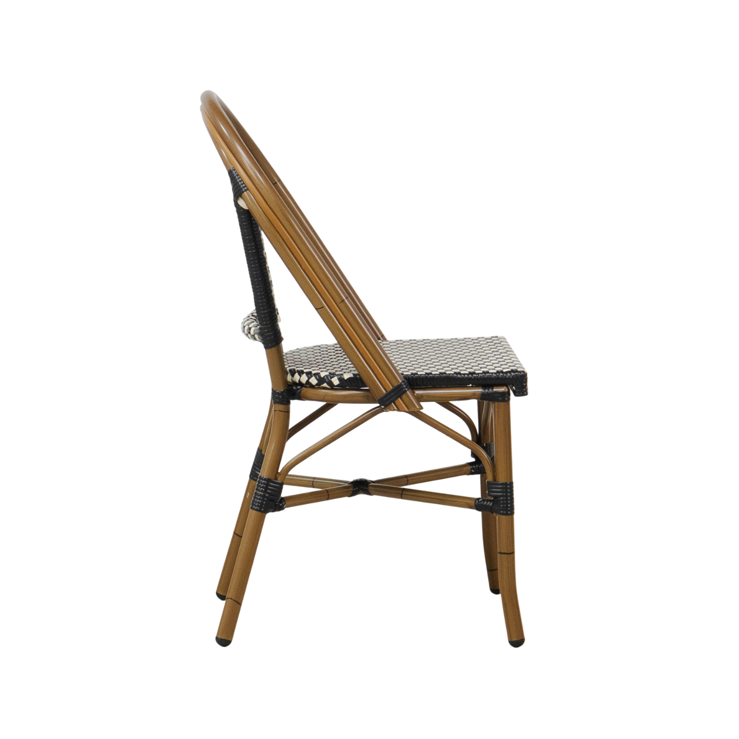 Modern Aluminum Outdoor Dining Chair with Woven, Stackable - Kitchen