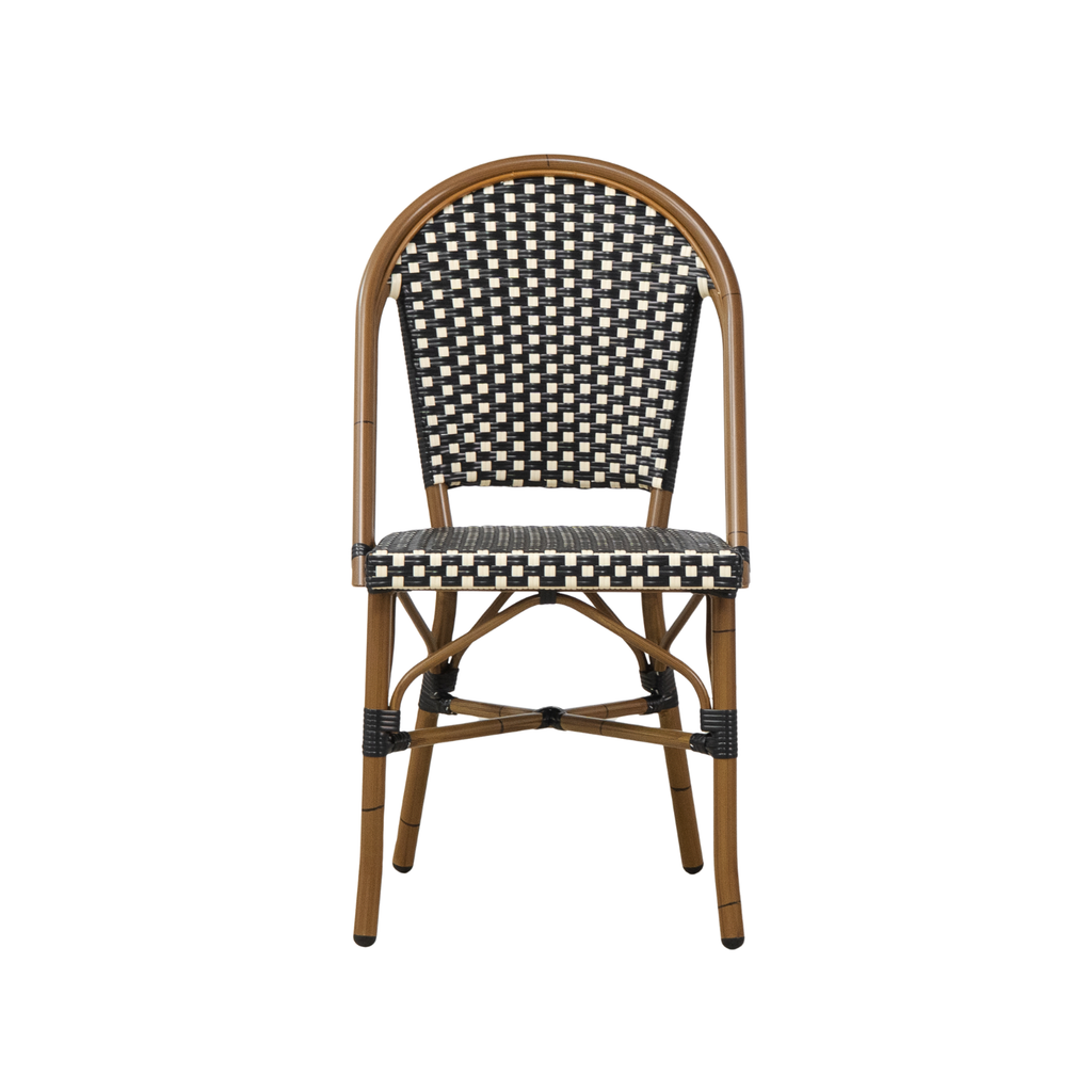 Modern Aluminum Outdoor Dining Chair with Woven, Stackable - Kitchen