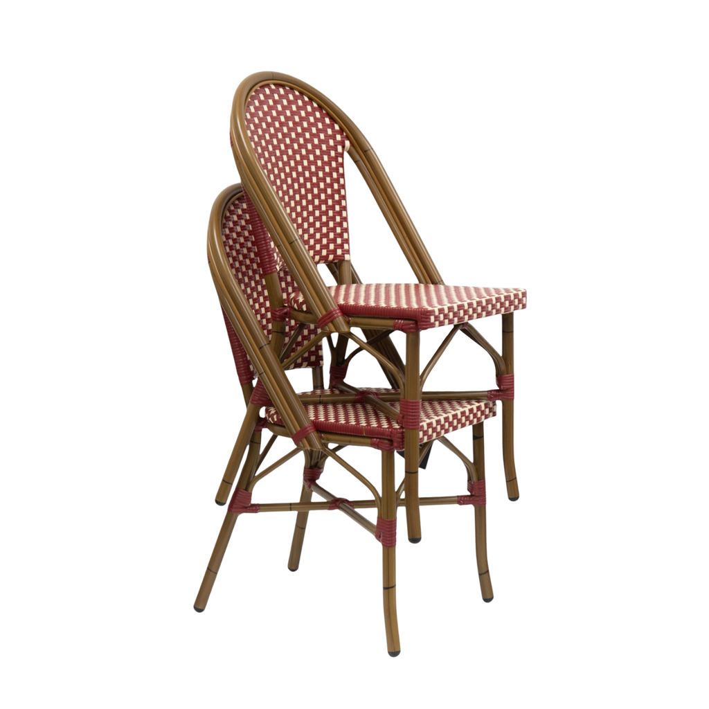 Modern Aluminum Outdoor Dining Chair with Woven, Stackable - Kitchen