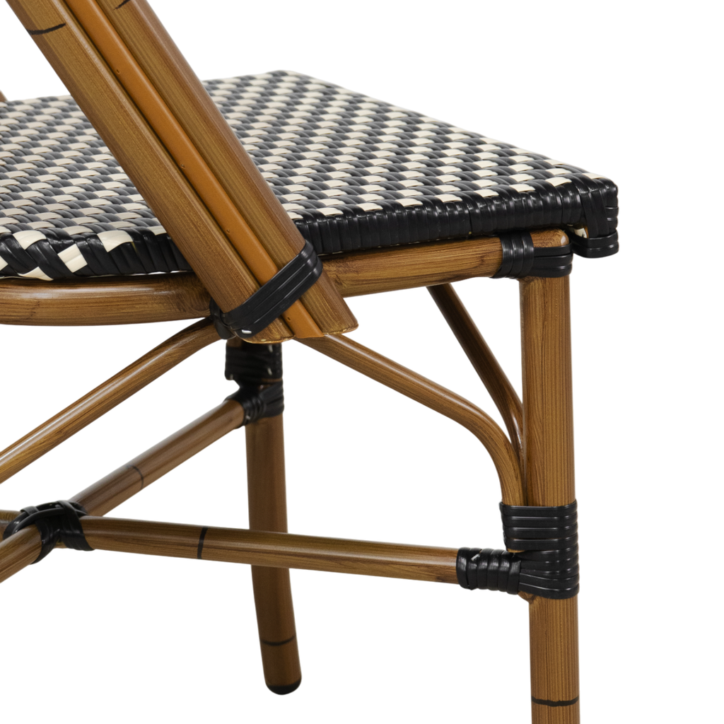Modern Aluminum Outdoor Dining Chair with Woven, Stackable - Kitchen