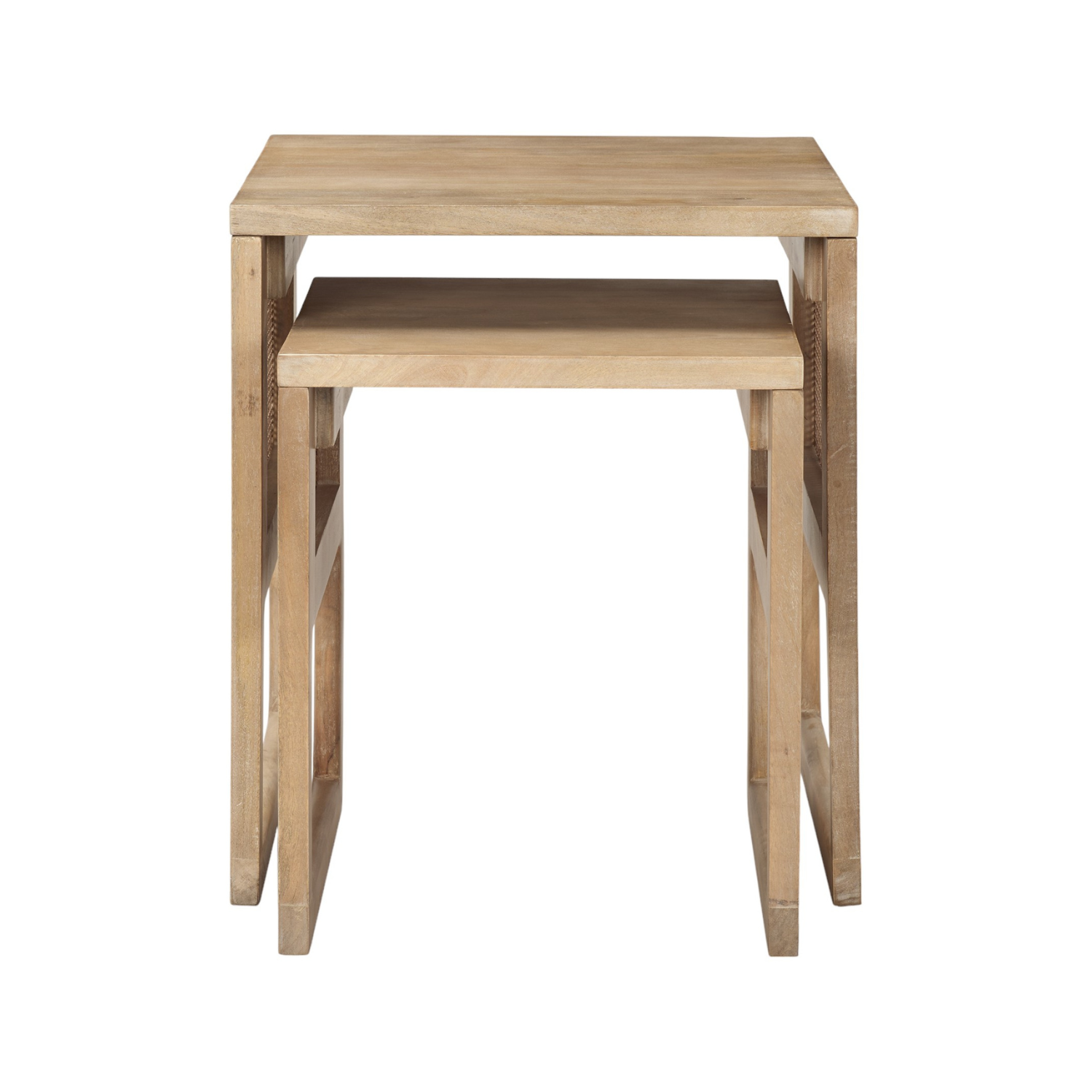 Contemporary Mango Wood Side Table with Nesting - Living Room