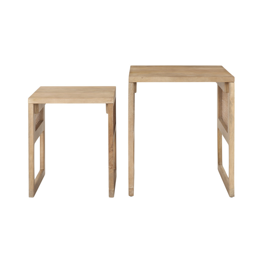Contemporary Mango Wood Side Table with Nesting - Living Room