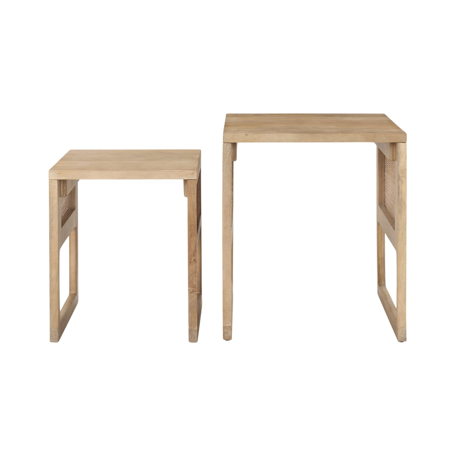 Contemporary Mango Wood Side Table with Nesting - Living Room