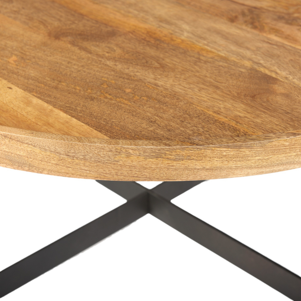 Farmhouse Solid Wood Coffee Table with Nesting, Round | Matte Finish