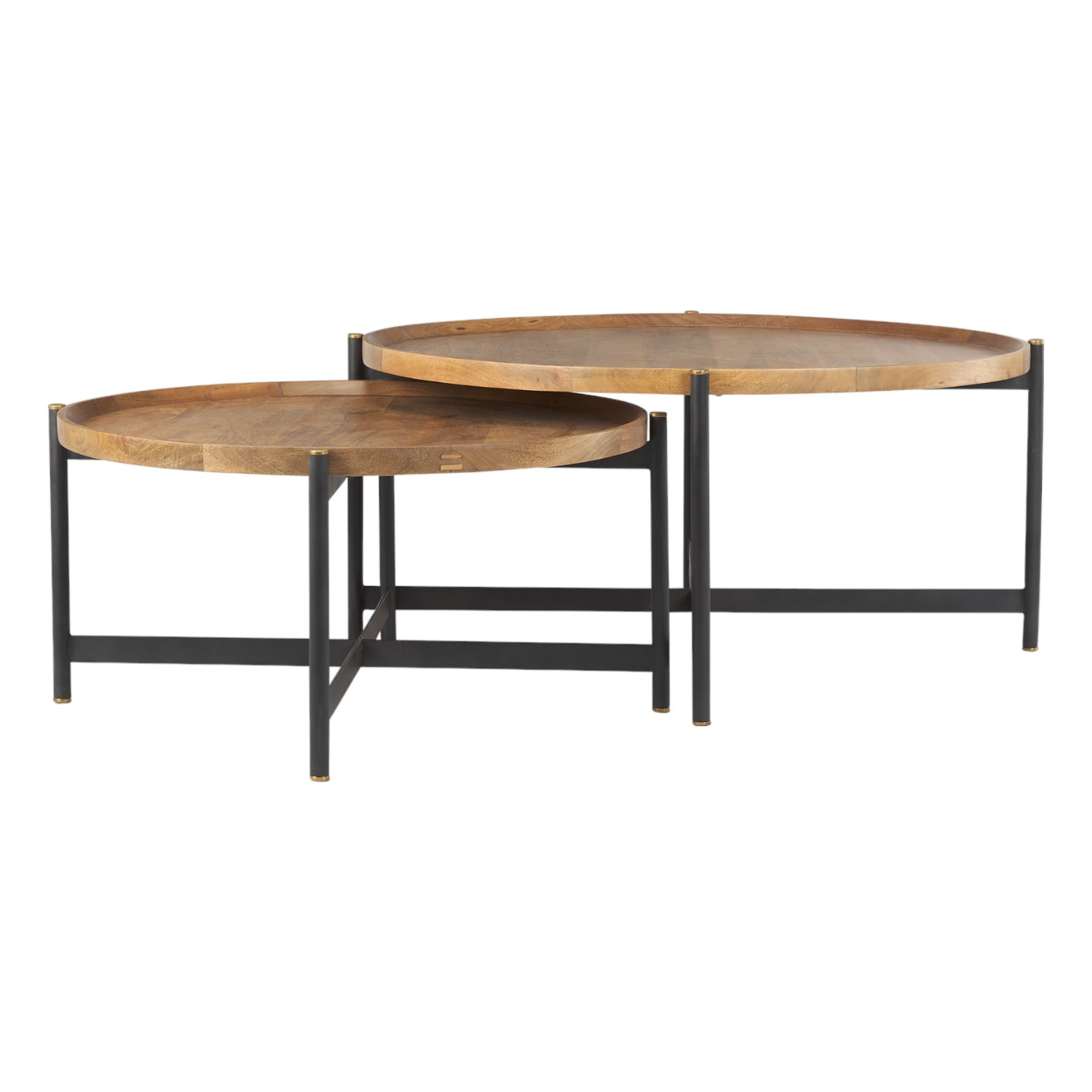 Farmhouse Solid Wood Coffee Table with Nesting, Round | Matte Finish