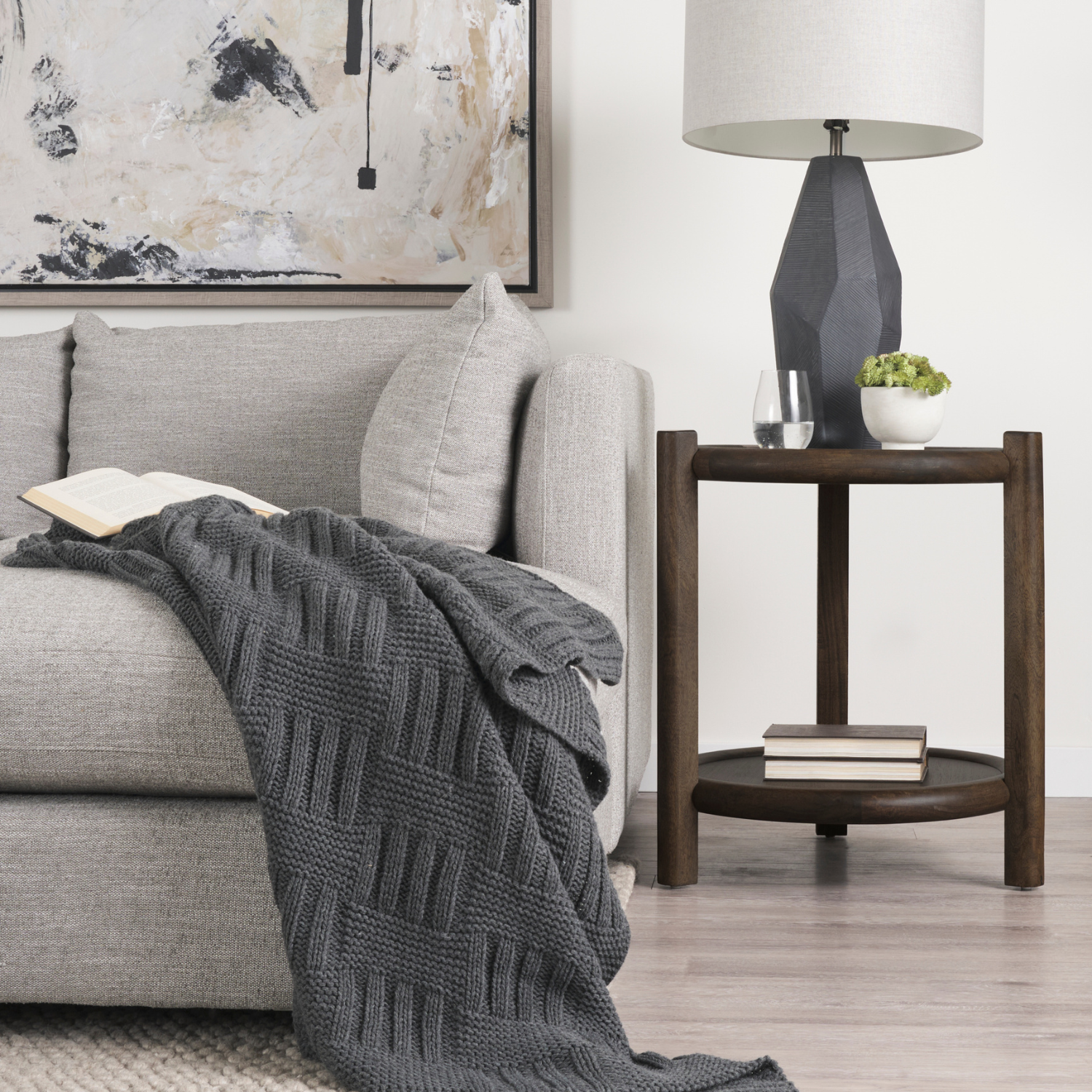 Bohemian Mango Wood Side Table with Storage