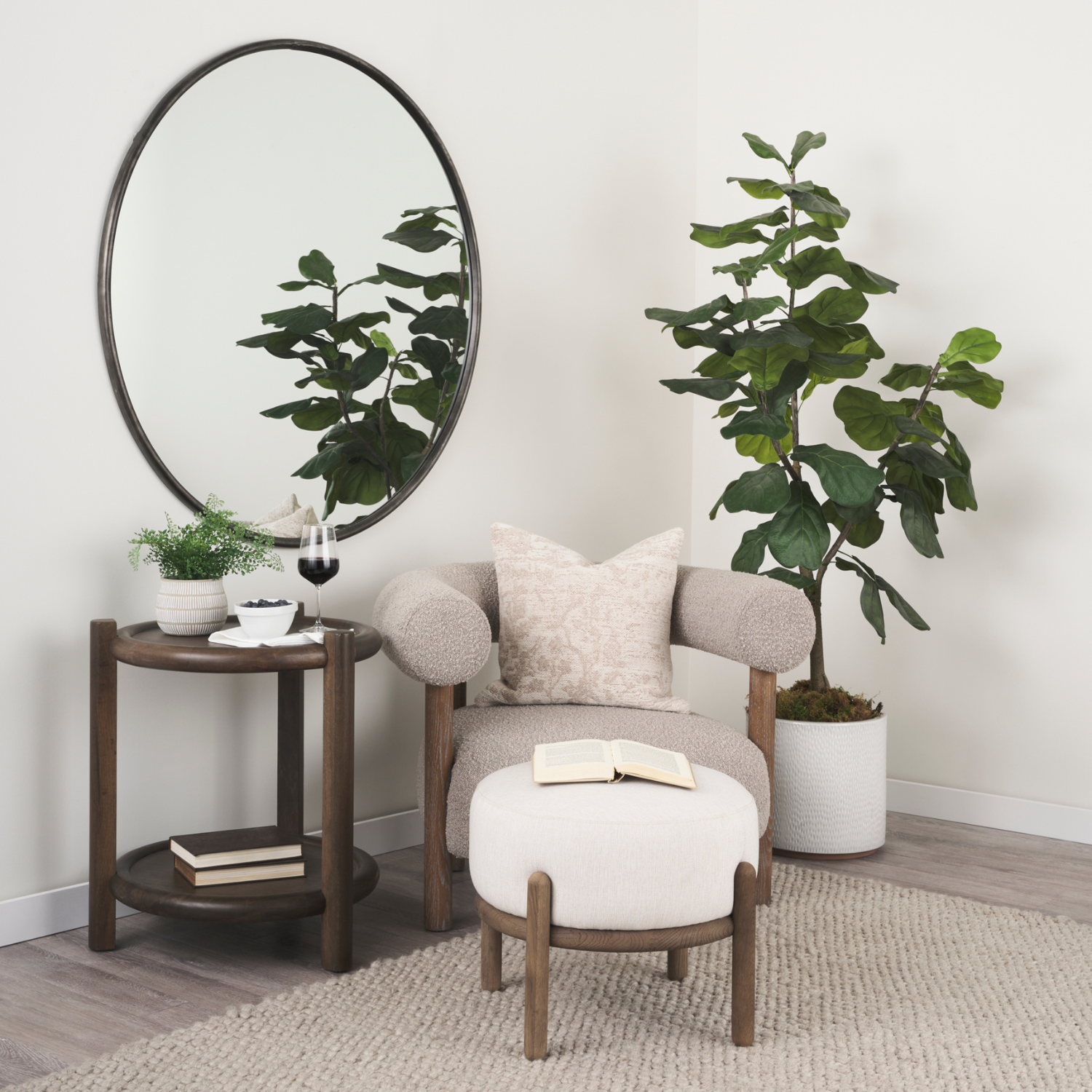 Bohemian Mango Wood Side Table with Storage