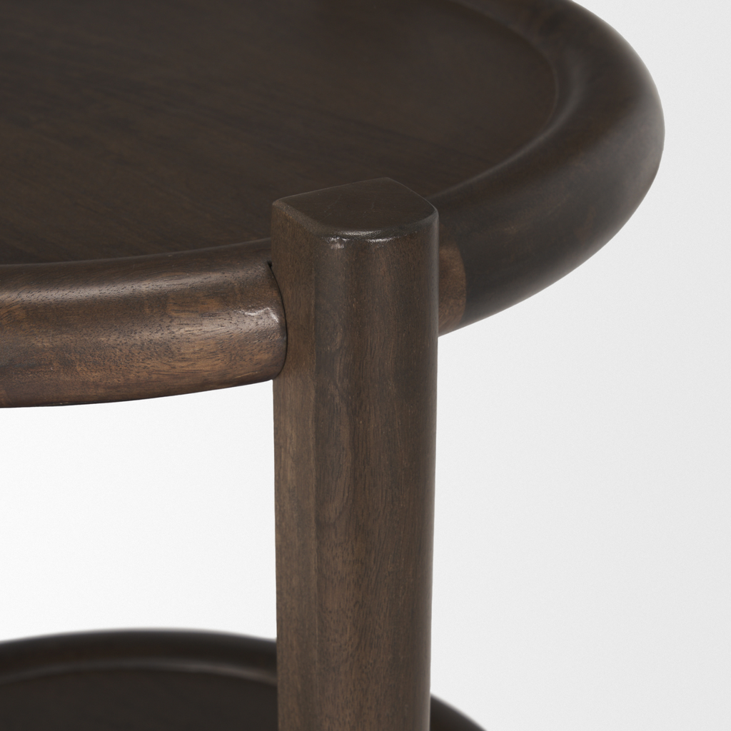 Bohemian Mango Wood Side Table with Storage
