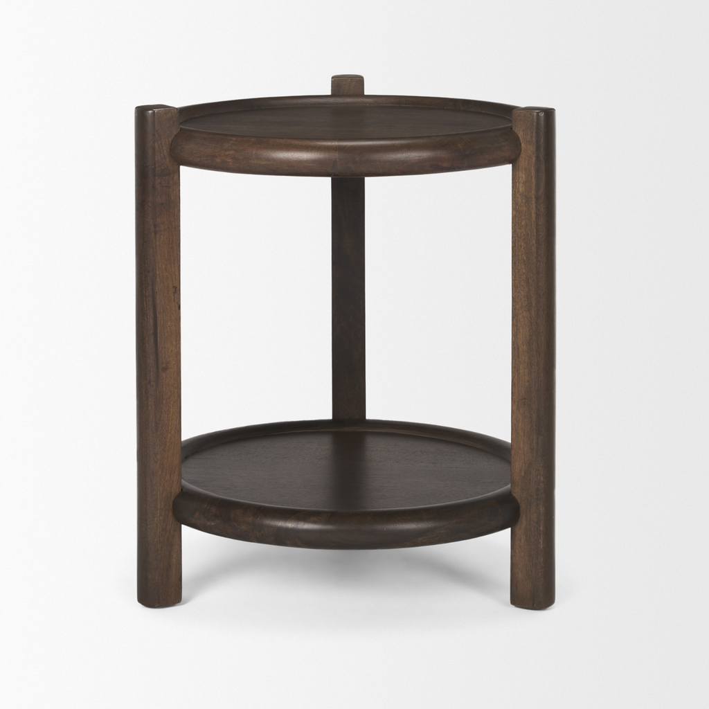 Bohemian Mango Wood Side Table with Storage