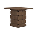 Table d'appoint moderne en bois de manguier avec tissage sculptural