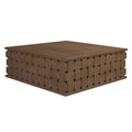 Contemporary Mango Wood Coffee Table with Sculptural, Geometric
