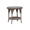 Contemporary Glass Side Table with Woven - Outdoor