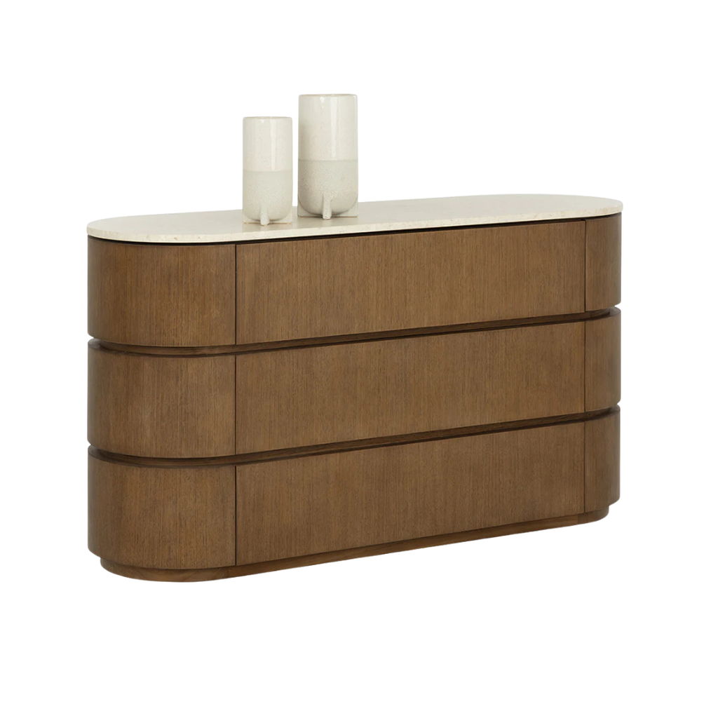 Organic Marble Dresser with Storage, Sculptural - Bedroom | Polished Finish