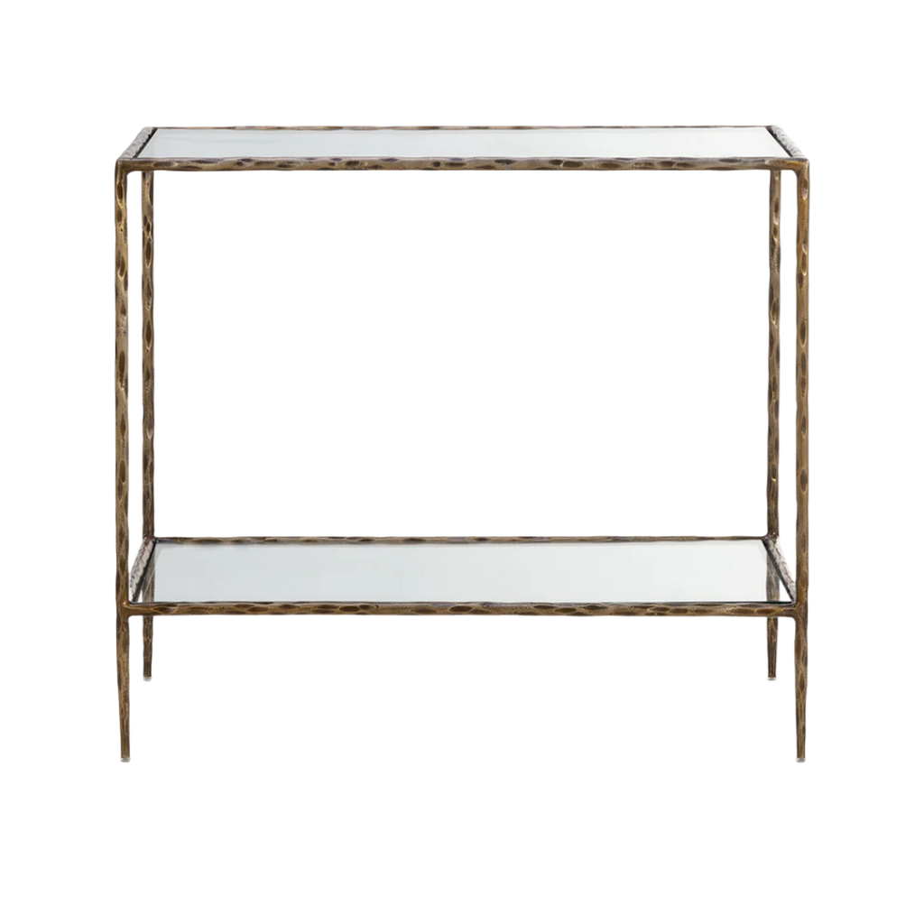 Contemporary Tempered Glass Nightstand with Storage, Handcrafted - Bedroom