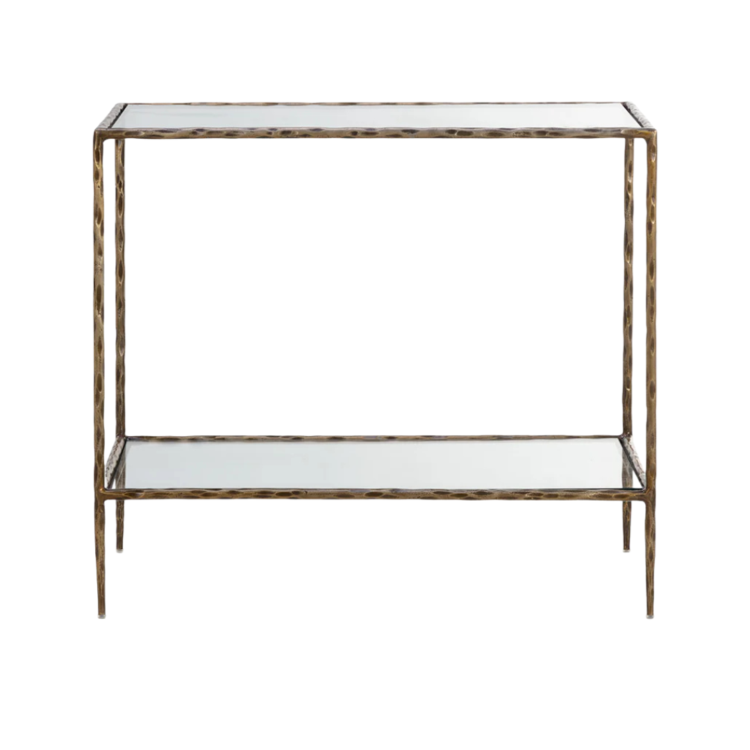 Contemporary Tempered Glass Nightstand with Storage, Handcrafted - Bedroom