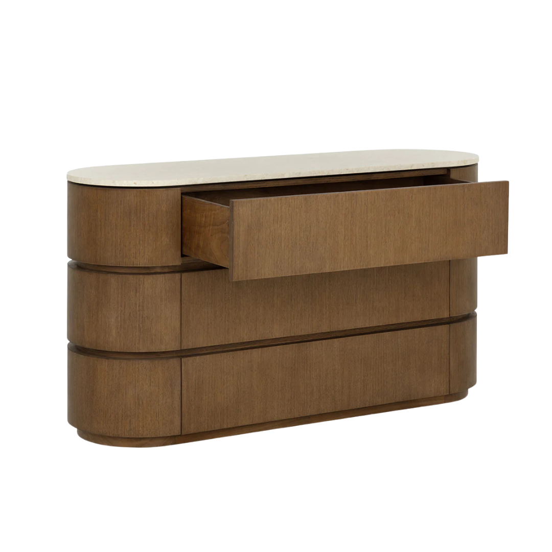 Organic Marble Dresser with Storage, Sculptural - Bedroom | Polished Finish