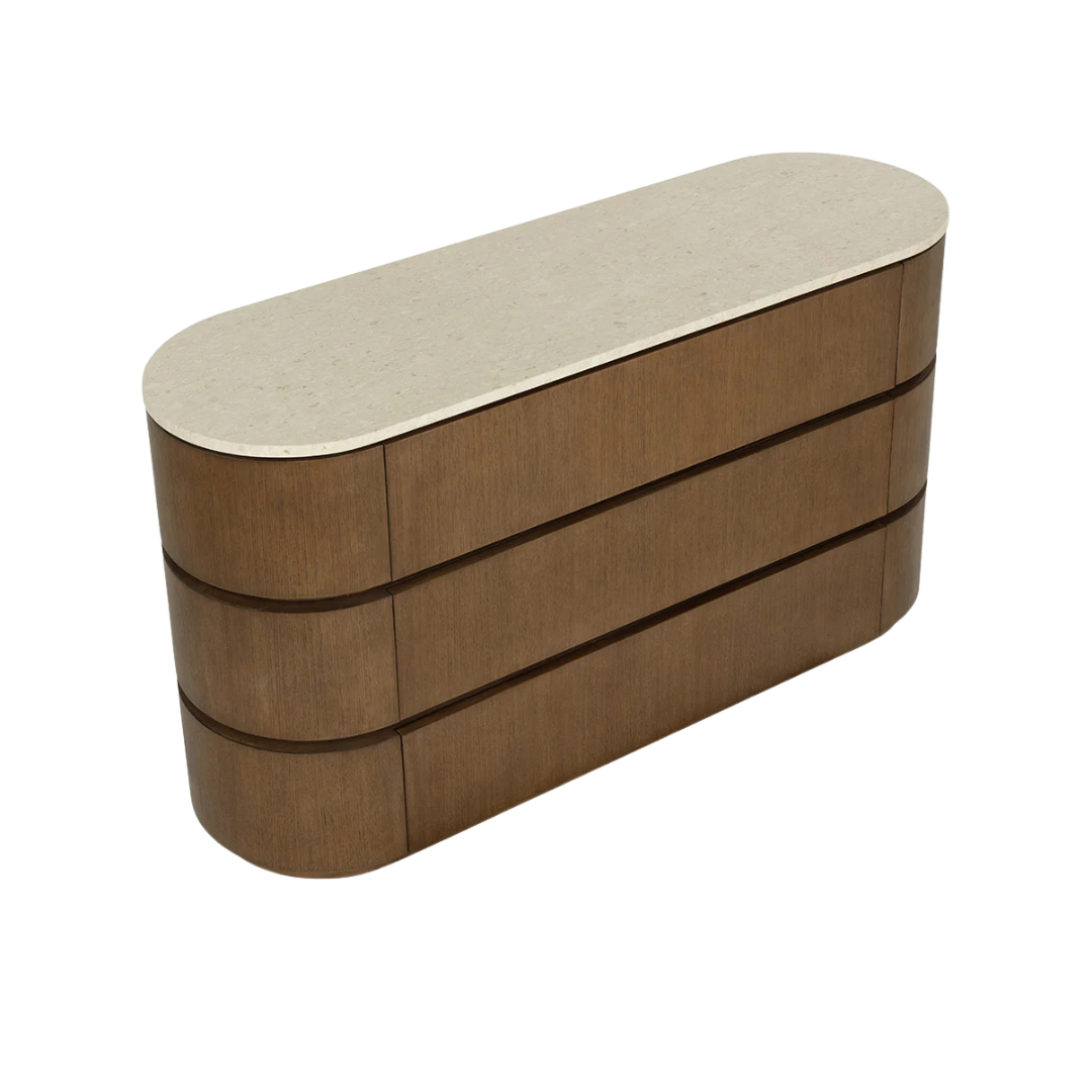 Organic Marble Dresser with Storage, Sculptural - Bedroom | Polished Finish