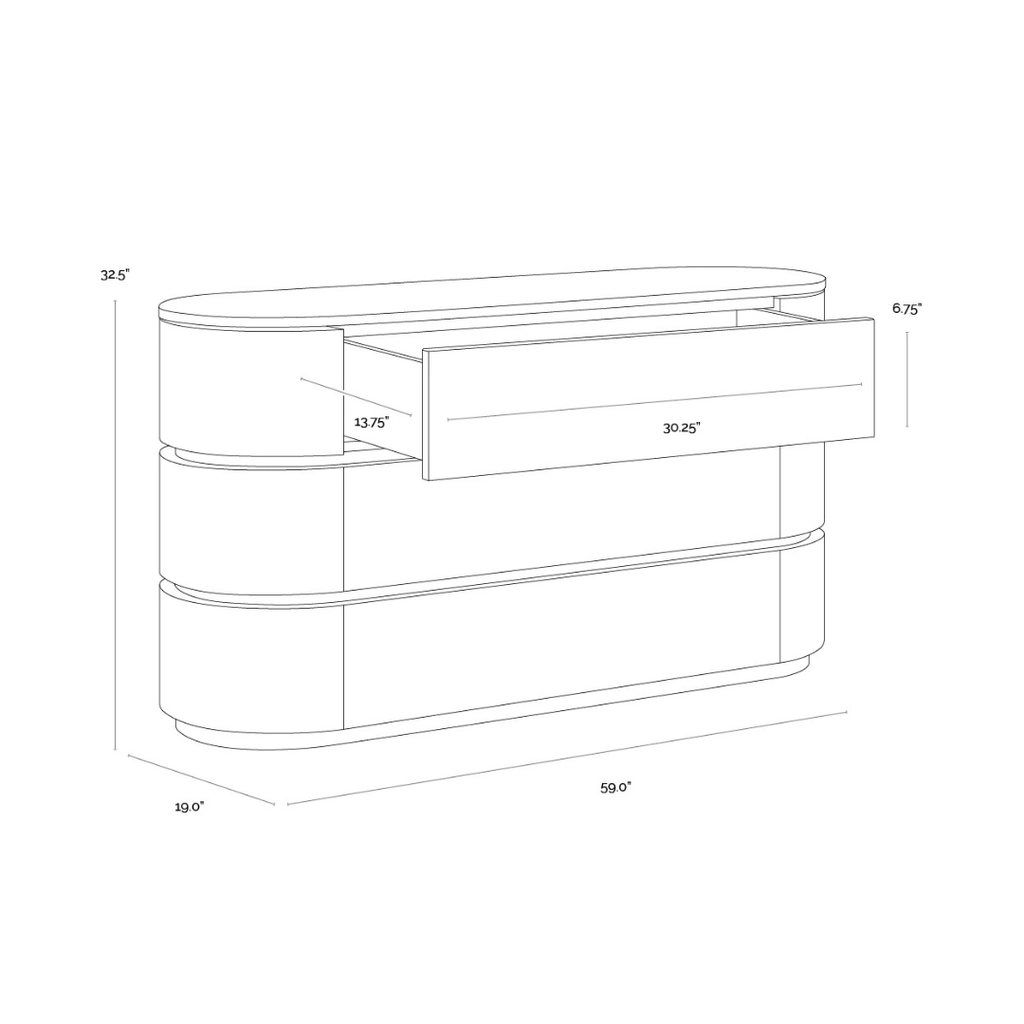 Organic Marble Dresser with Storage, Sculptural - Bedroom | Polished Finish