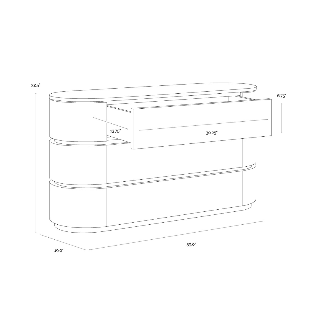 Organic Marble Dresser with Storage, Sculptural - Bedroom | Polished Finish