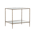 Contemporary Tempered Glass Nightstand with Storage, Handcrafted - Bedroom