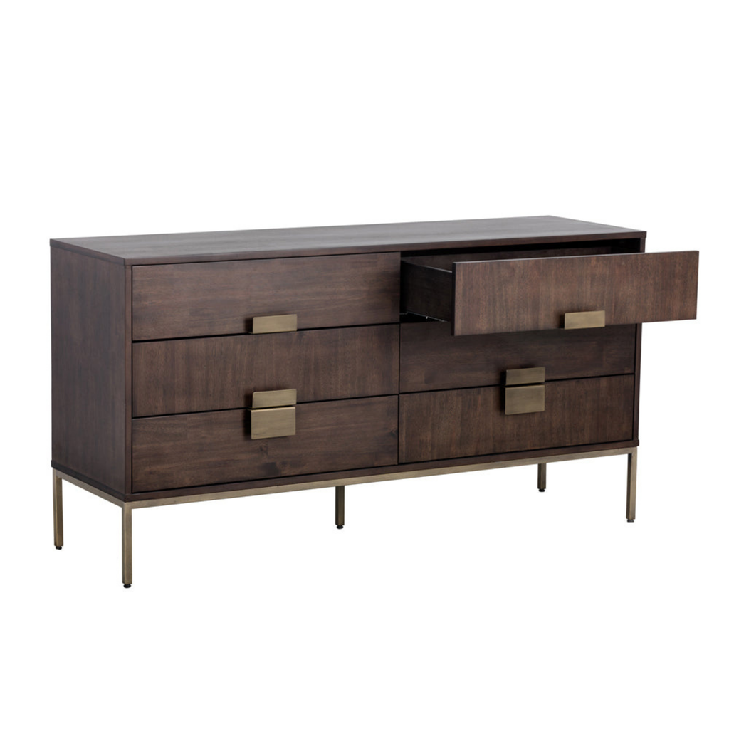 Transitional Brass Dresser - Bedroom