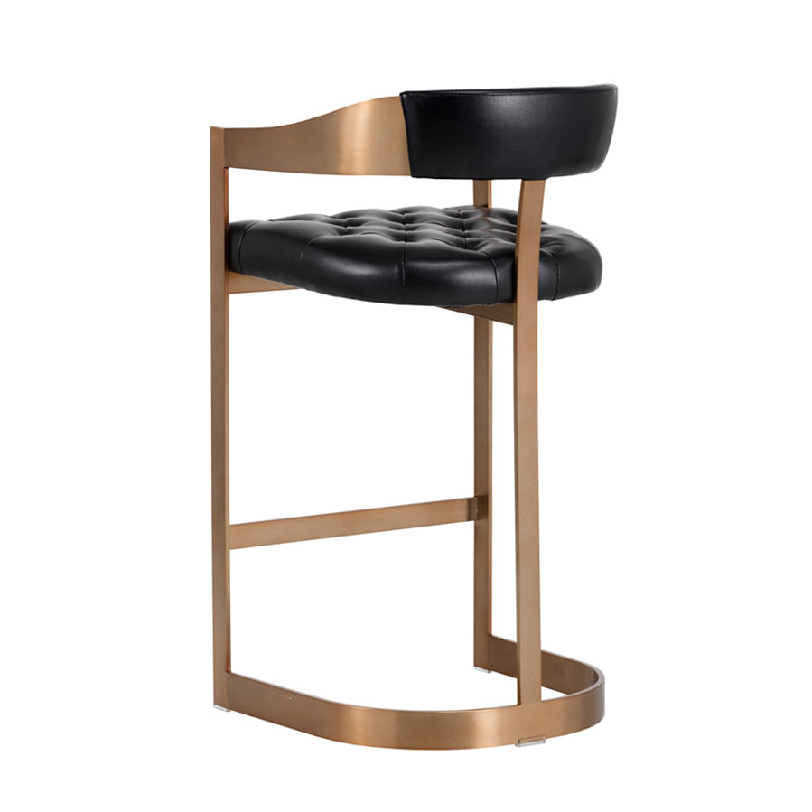 Contemporary Leather Bar/Counter Stool with Tufted
